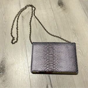 Nine West Snake Skin Clutch‎ with Crossbody Chain Strap